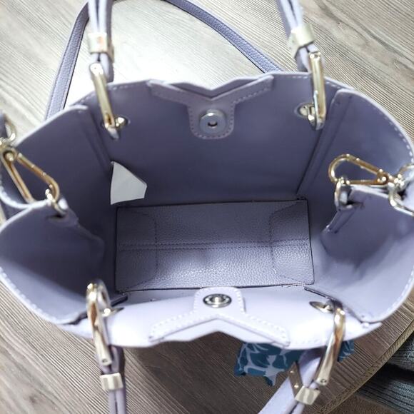 Steve Madden Lavender Pebbled Faux Leather Handbag Crossbody Bag - Picture 5 of 13